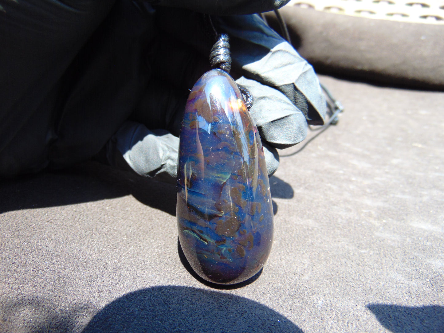 28 gr Teardrop Pendant Indonesian Blue Amber for Healing 25Y12