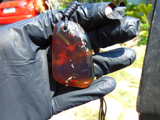 13 gram Pendant Indonesian Red Amber for Healing D14