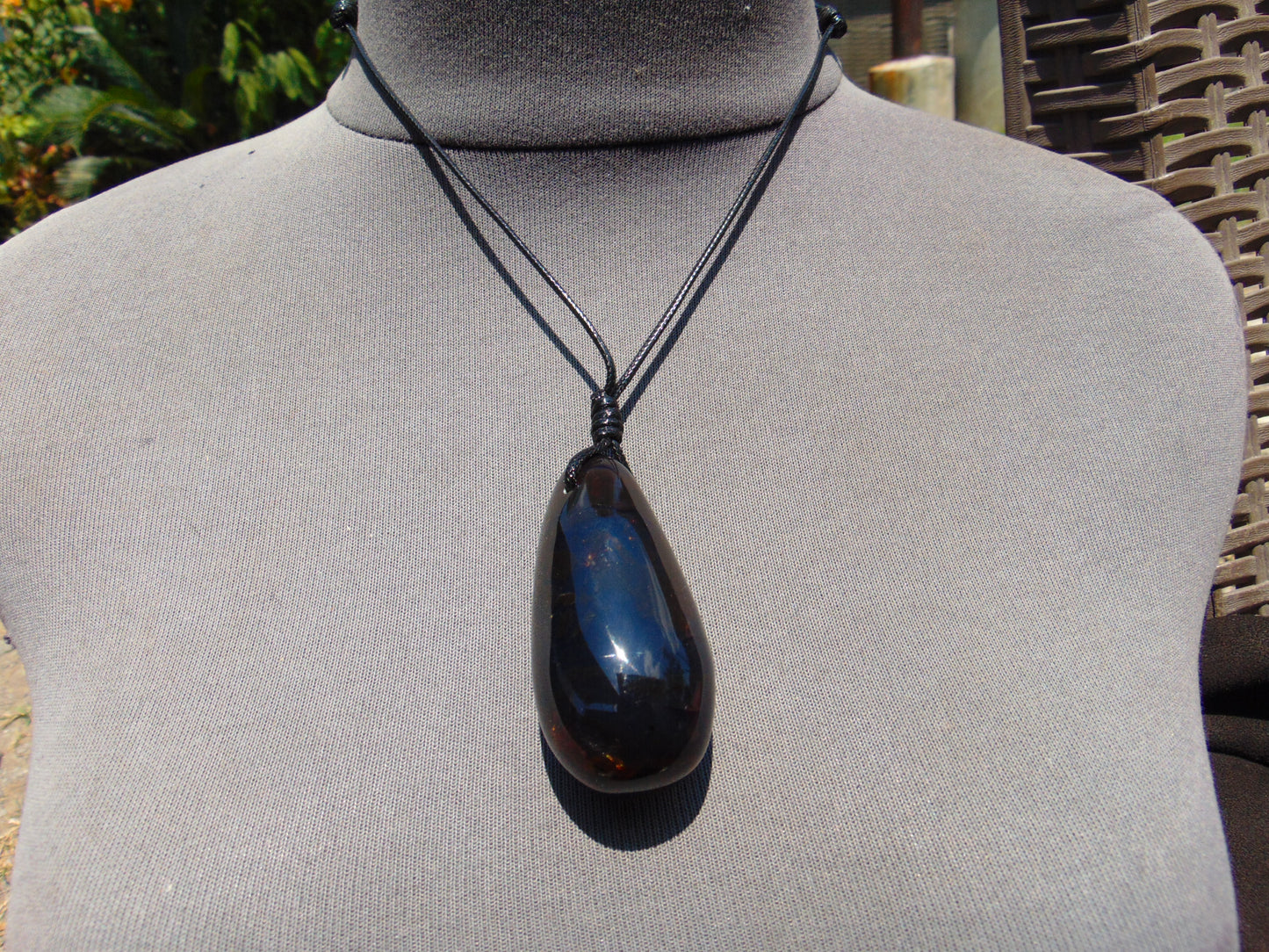 28 gr Teardrop Pendant Indonesian Blue Amber for Healing 25Y12