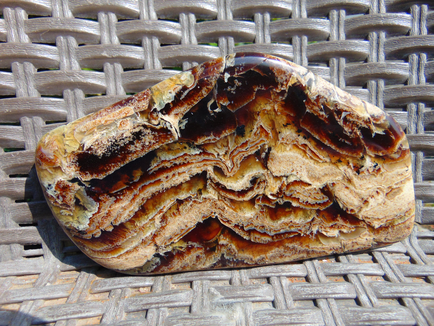 118 gram Slab polished Indonesian Sumatra Zebra Amber for Healing