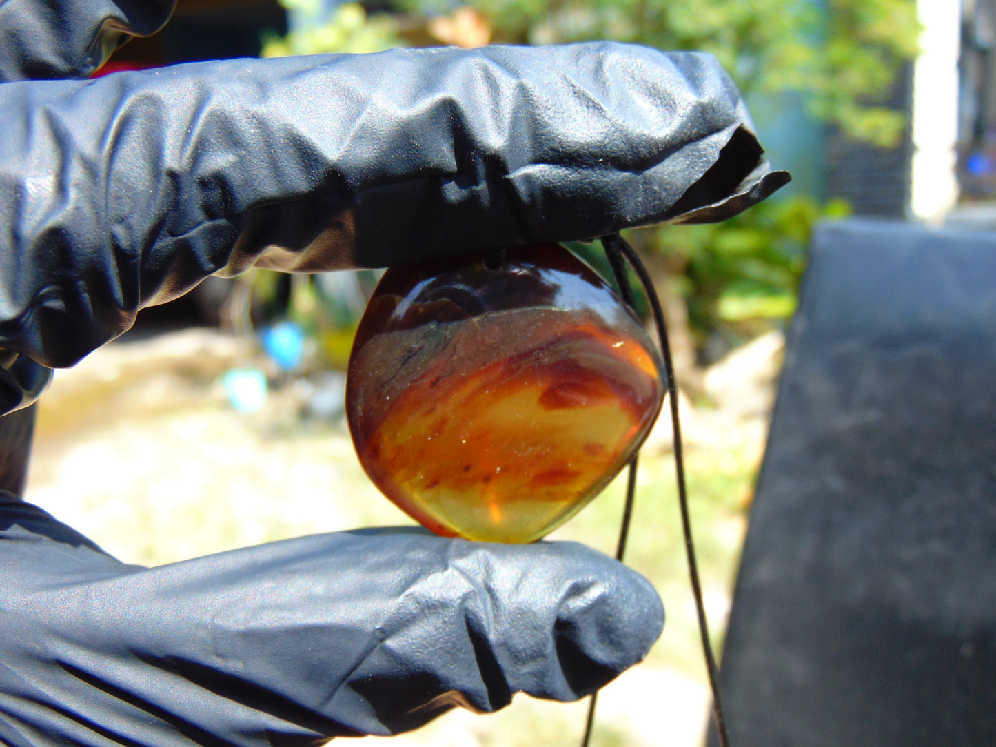 9 gram Pendant Indonesian Blue Amber for Healing D2