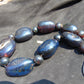 295 gram 15 Beads Big Necklace Indonesian Dark Blue Amber for Healing FR143