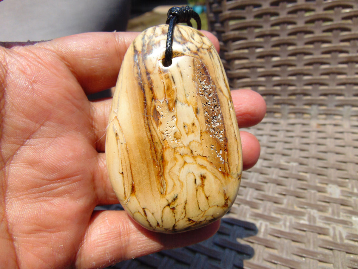 44 gr Genuine Natural Indonesian Yellow Cream Amber Big Pendant 26CPX26