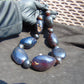 295 gram 15 Beads Big Necklace Indonesian Dark Blue Amber for Healing FR143