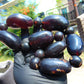 295 gram 15 Beads Big Necklace Indonesian Dark Blue Amber for Healing FR143
