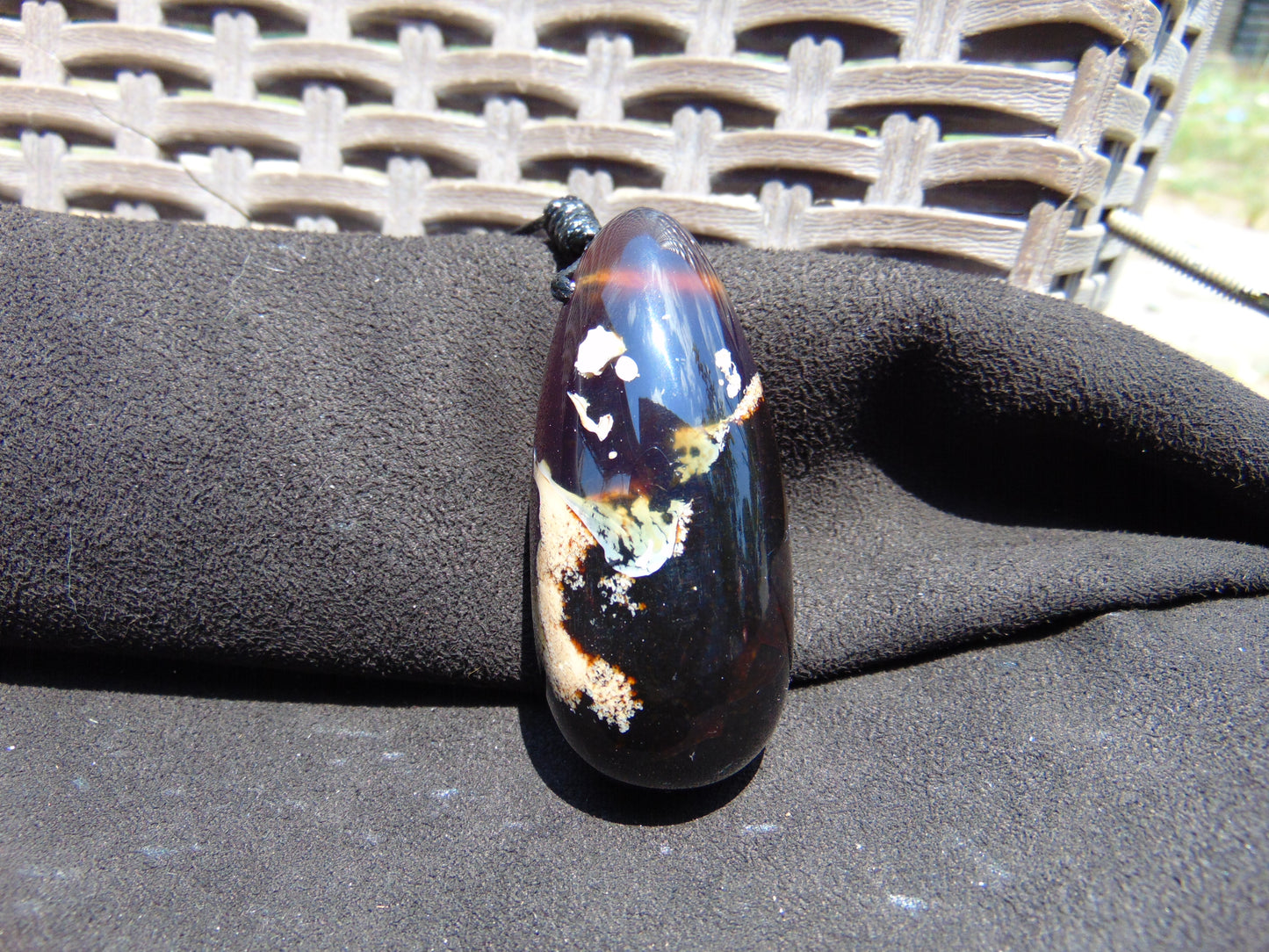 31 gr Teardrop Pendant Indonesian Blue Amber for Healing 25Y5