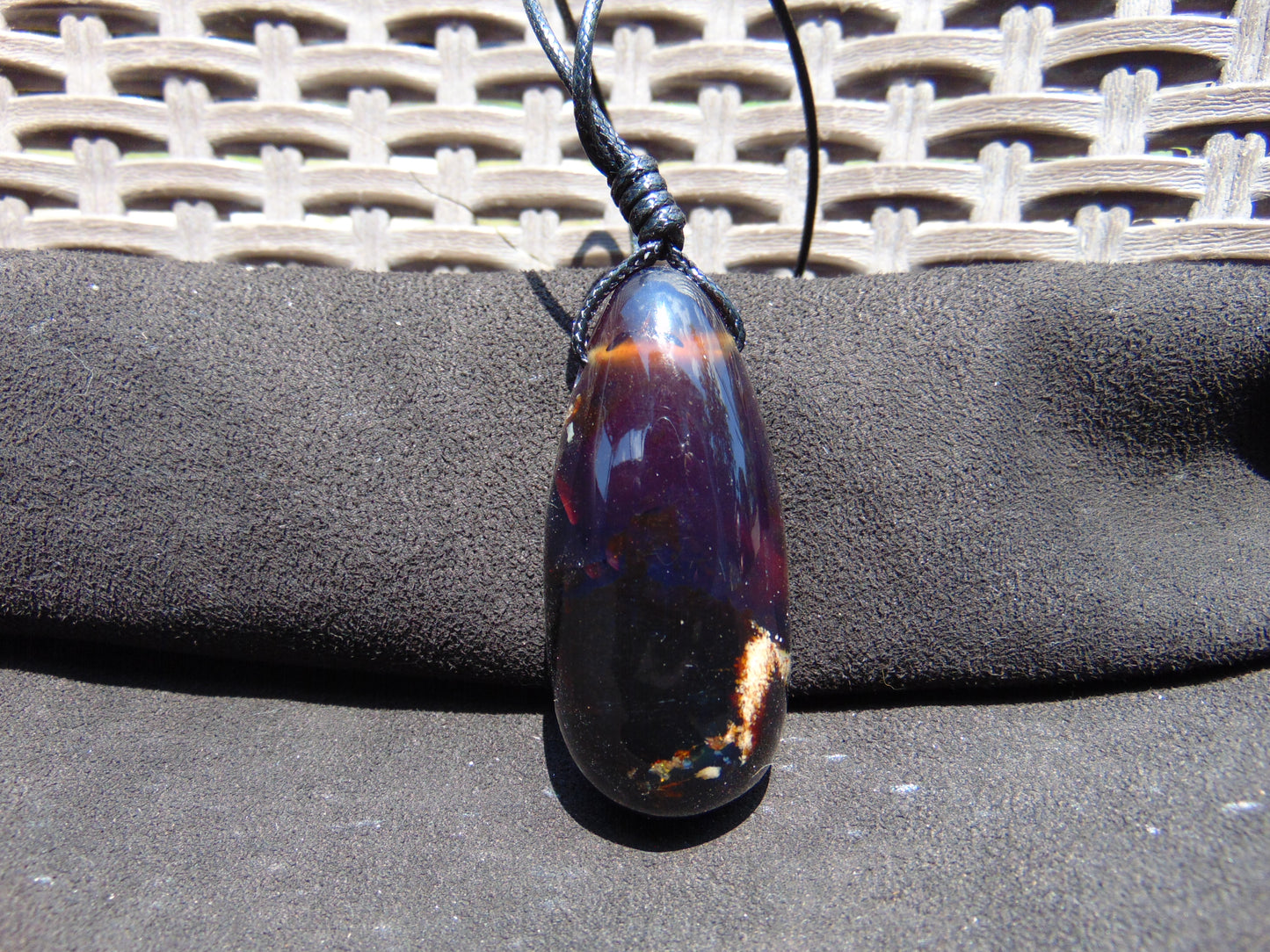 31 gr Teardrop Pendant Indonesian Blue Amber for Healing 25Y5