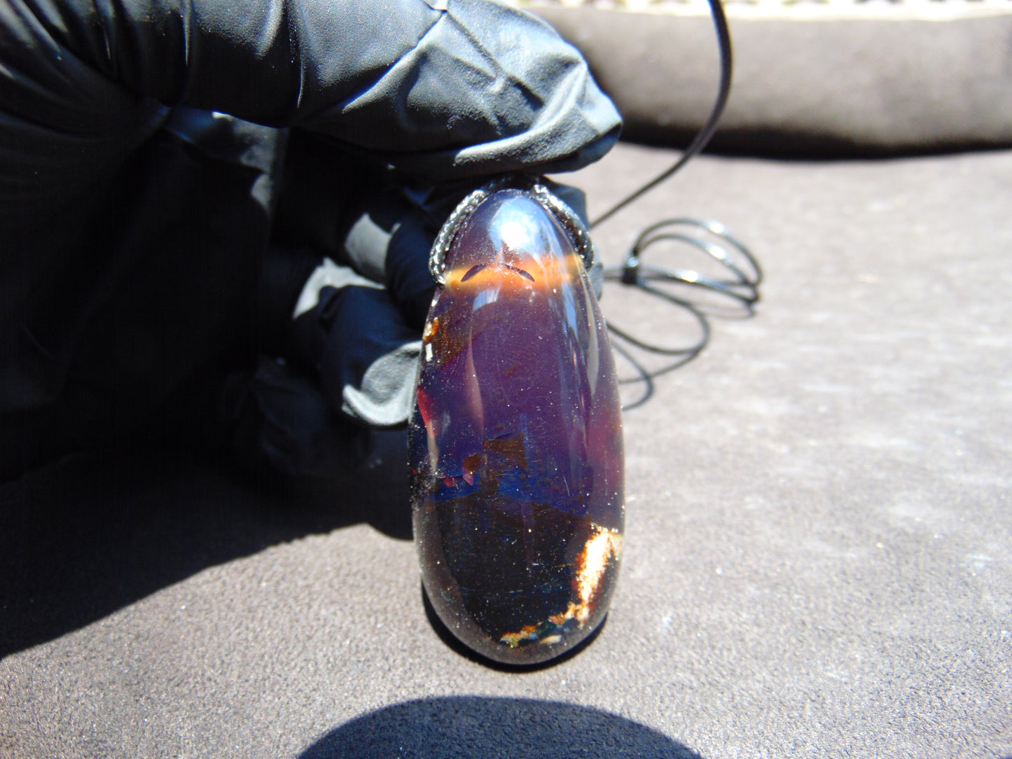 31 gr Teardrop Pendant Indonesian Blue Amber for Healing 25Y5