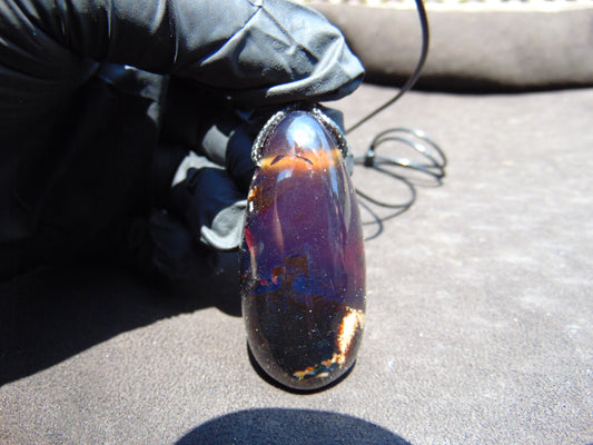31 gr Teardrop Pendant Indonesian Blue Amber for Healing 25Y5