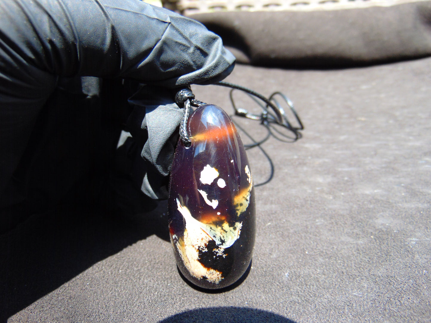 31 gr Teardrop Pendant Indonesian Blue Amber for Healing 25Y5