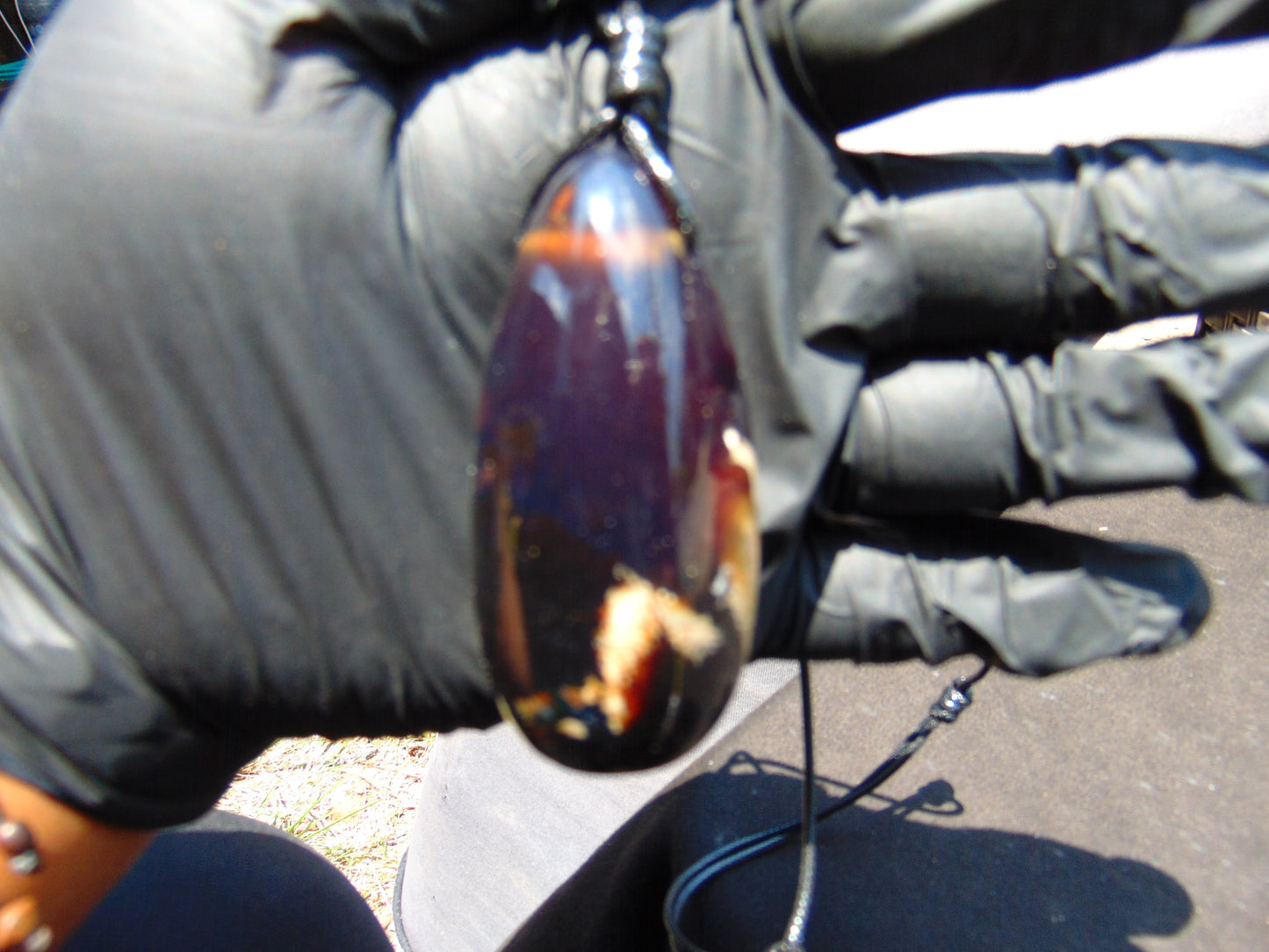 31 gr Teardrop Pendant Indonesian Blue Amber for Healing 25Y5