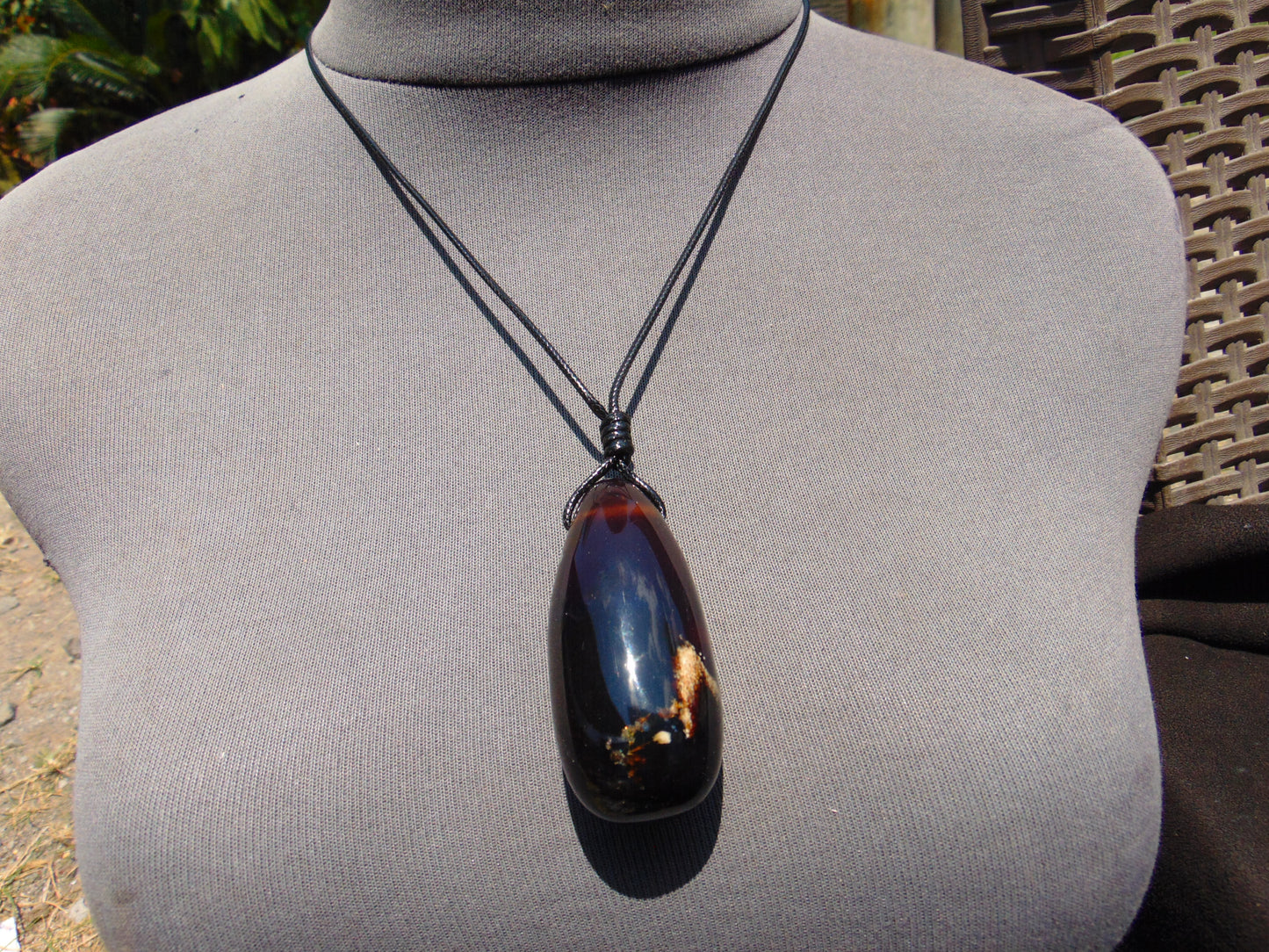 31 gr Teardrop Pendant Indonesian Blue Amber for Healing 25Y5