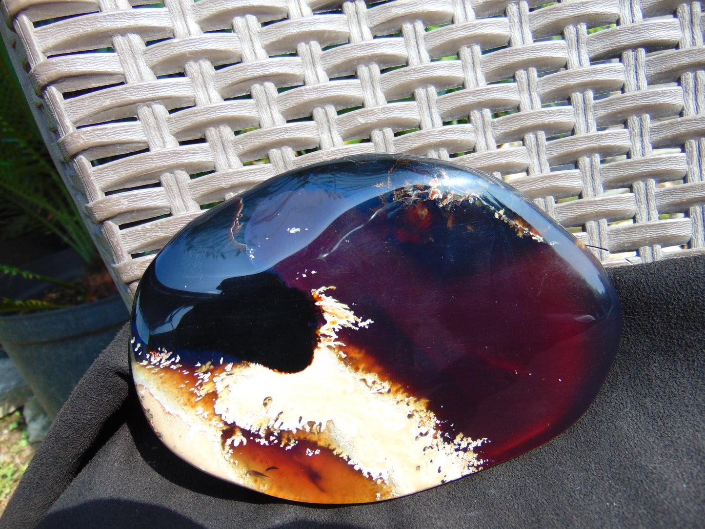 204 gram Slab polished Indonesian Sumatra Blue Amber for Healing 25A213