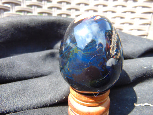 103 gr Shaped Egg 65x53 mm Indonesian Blue Amber for Healing AJ1074