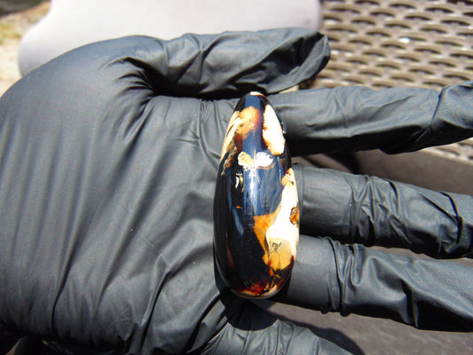 13 gr Teardrop Pendant Indonesian Blue White Amber for Healing 25A42