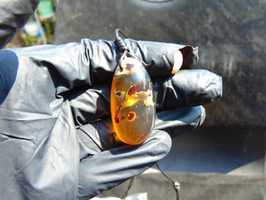 9 gram Teardrop Pendant Indonesian Blue Amber for Healing A99
