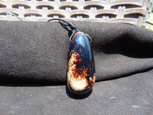 13 gr Teardrop Pendant Indonesian Blue Amber for Healing 25A41