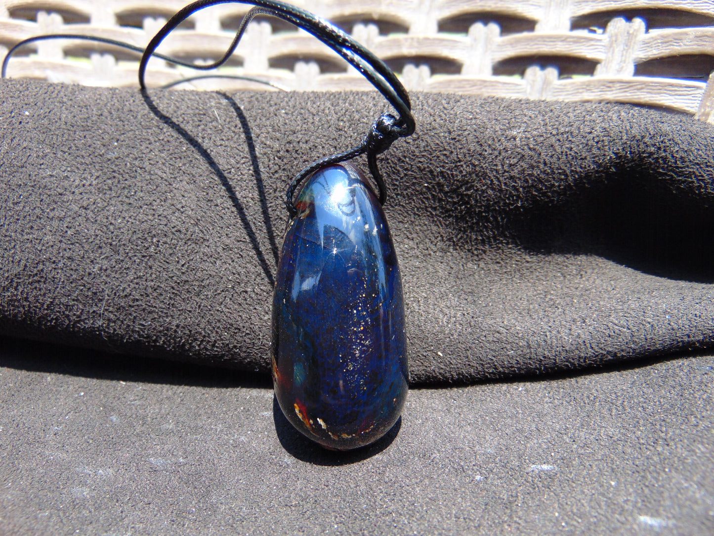 13 gr Teardrop Pendant Indonesian Blue Amber for Healing 25A41