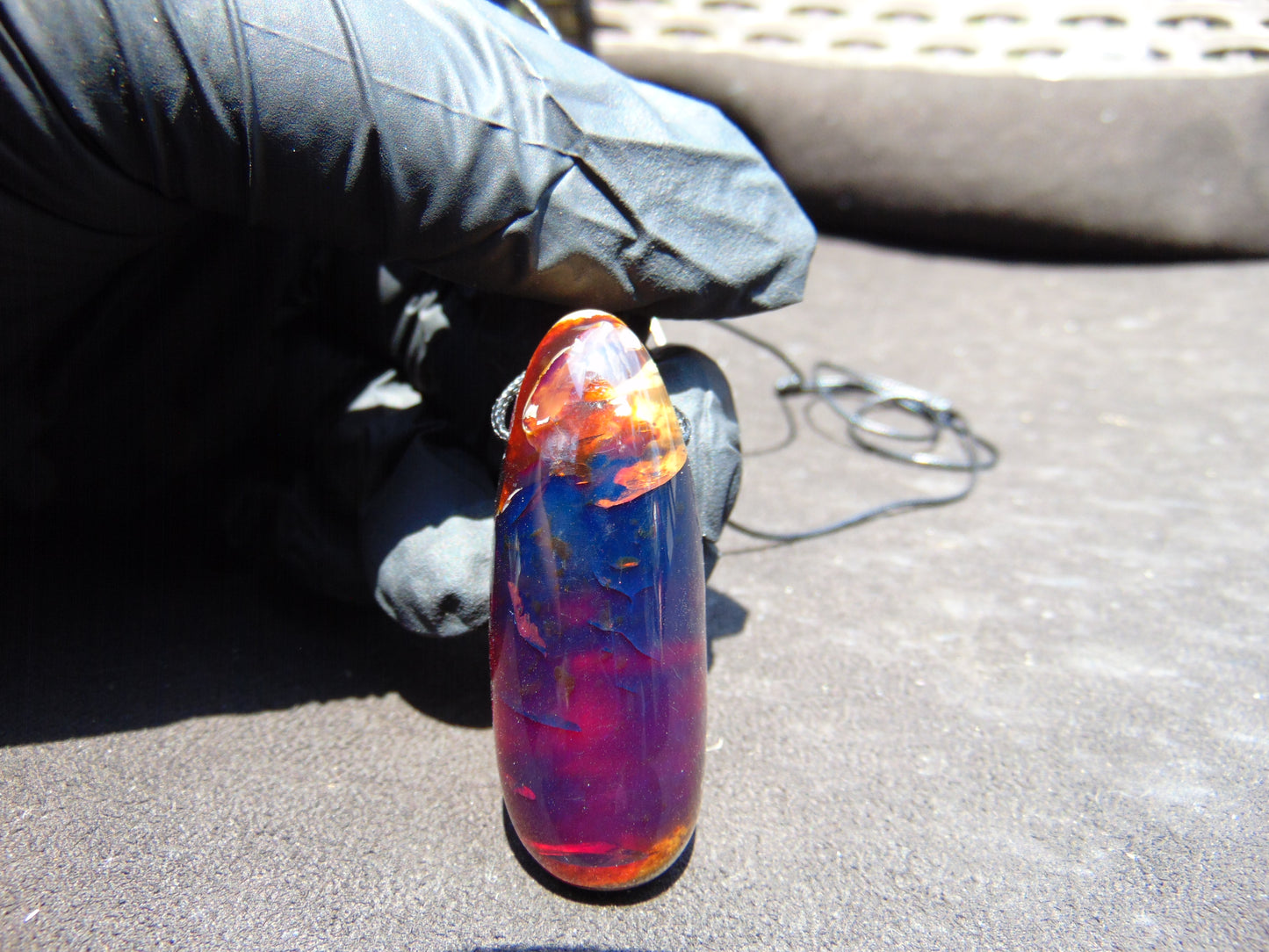 14 gr Teardrop Pendant Indonesian Blue Amber for Healing 25N91