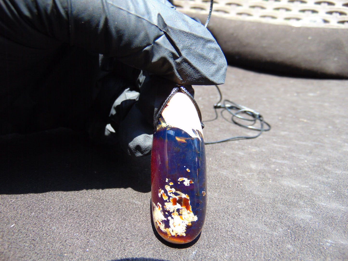 14 gr Teardrop Pendant Indonesian Blue Amber for Healing 25N91