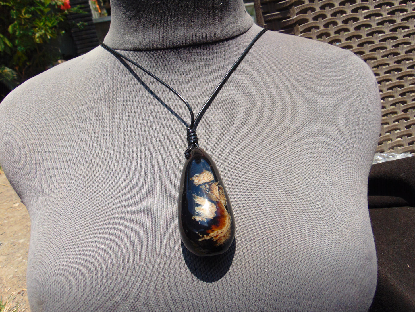 31 gr Teardrop Pendant Indonesian Blue Amber for Healing 25A64