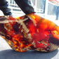 176 gram Slab polished Indonesian Sumatra Zebra Red Amber for Healing 25N163