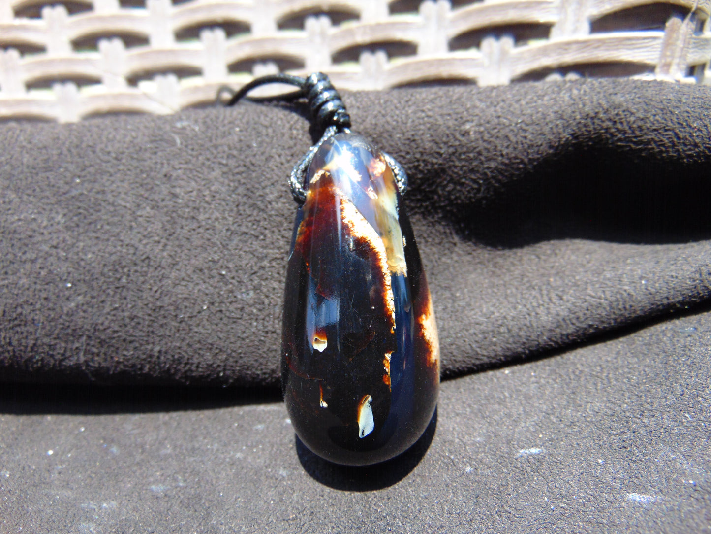 20 gr Teardrop Pendant Indonesian Blue Amber for Healing 25N88