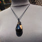 20 gr Teardrop Pendant 54x27 mm Indonesian Inclusion Black Blue Amber for Healing 25N88