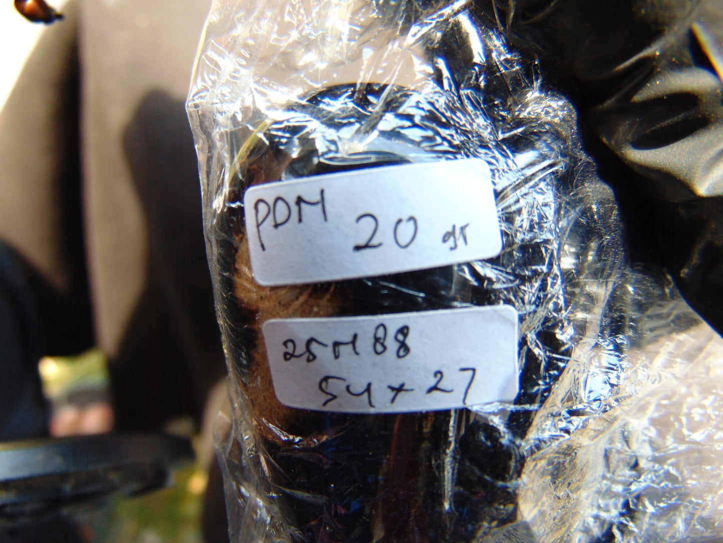 20 gr Teardrop Pendant 54x27 mm Indonesian Inclusion Black Blue Amber for Healing 25N88