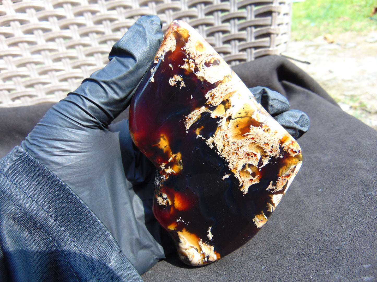 98 gram Slab polished Indonesian Sumatra Cherry Red Amber for Healing 25Y107