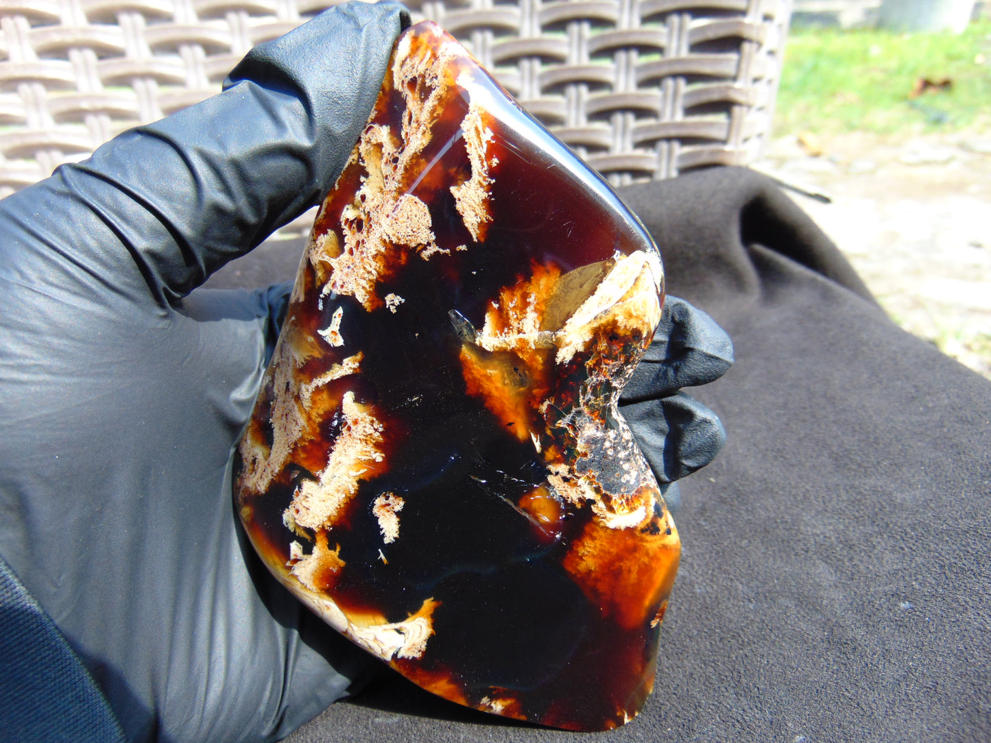 98 gram Slab polished Indonesian Sumatra Cherry Red Amber for Healing 25Y107