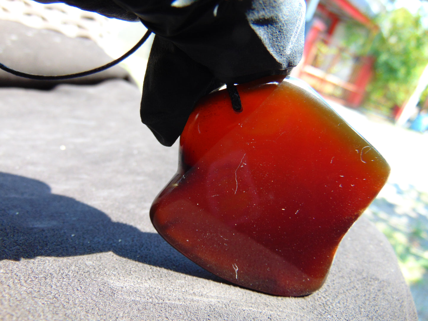 25 gr Pendant Indonesian Crystal Red Amber for Healing D2