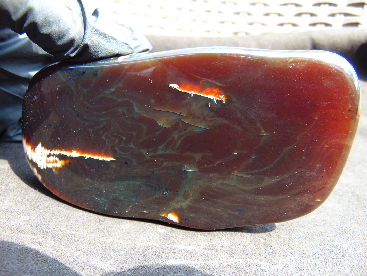 138 gram Slab polished Indonesian Sumatra Cherry Red Amber for Healing 25N159