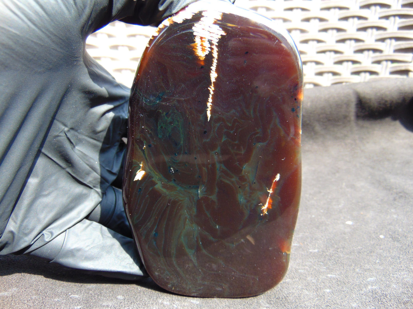 138 gram Slab polished Indonesian Sumatra Cherry Red Amber for Healing 25N159