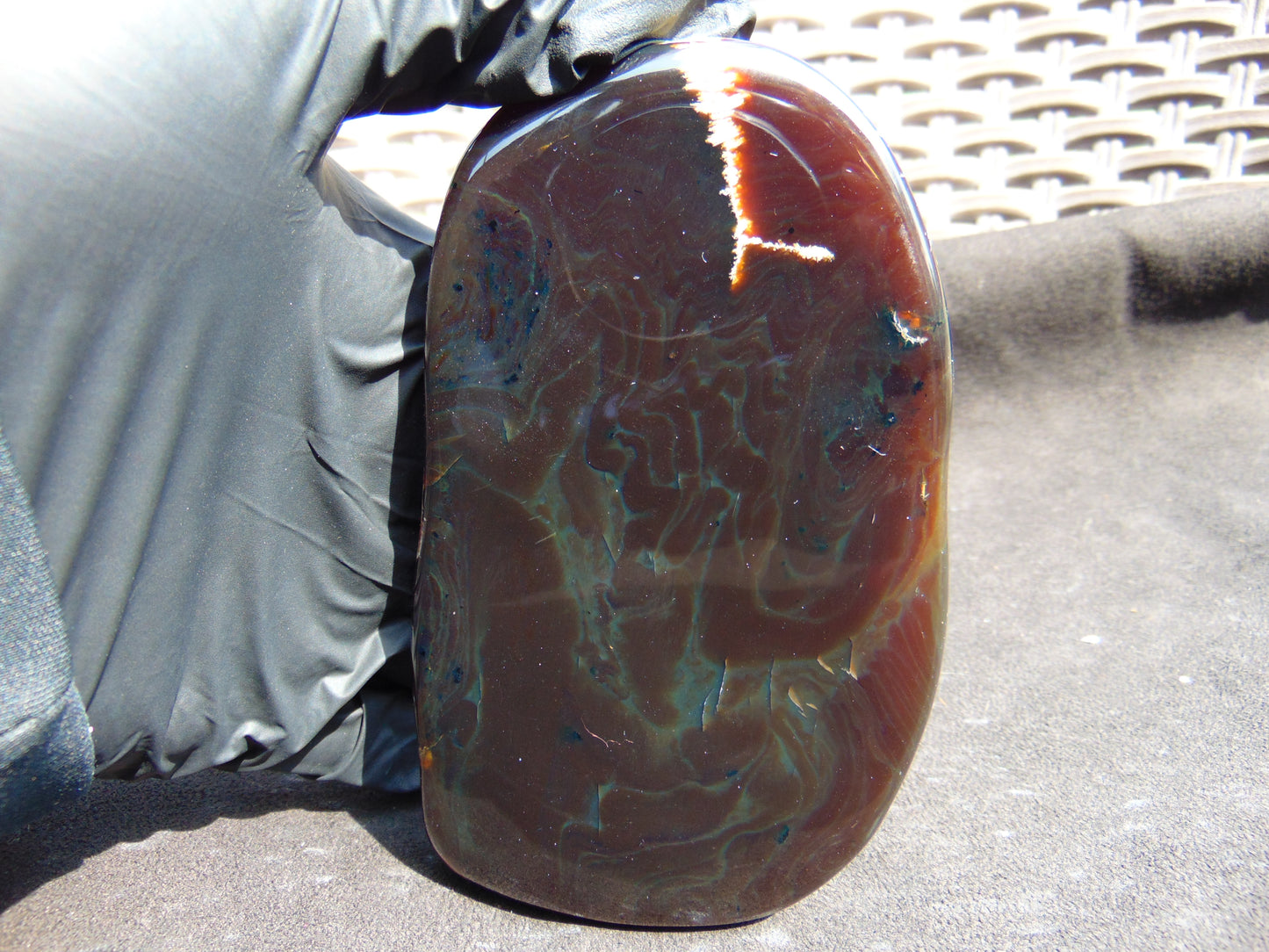 138 gram Slab polished Indonesian Sumatra Cherry Red Amber for Healing 25N159