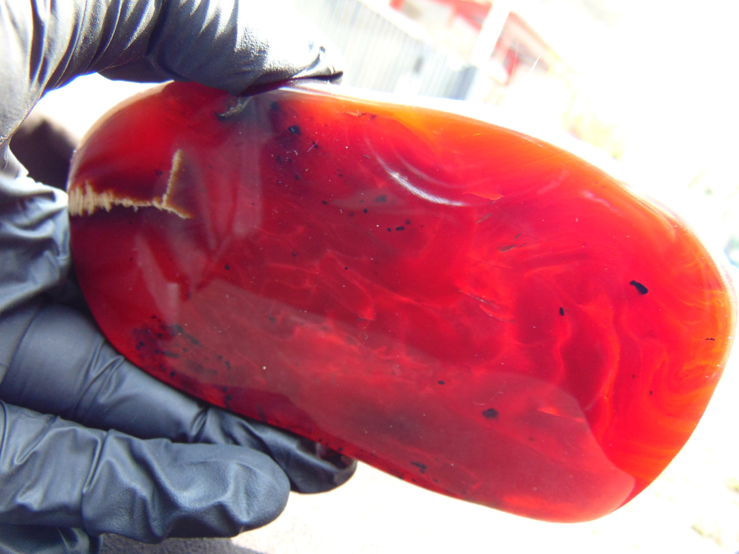 138 gram Slab polished Indonesian Sumatra Cherry Red Amber for Healing 25N159
