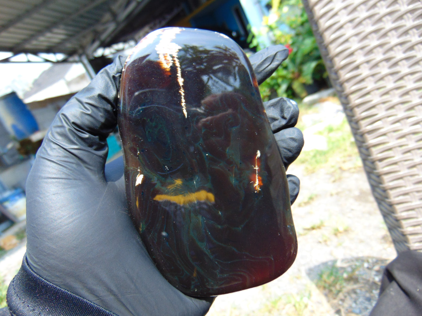 138 gram Slab polished Indonesian Sumatra Cherry Red Amber for Healing 25N159