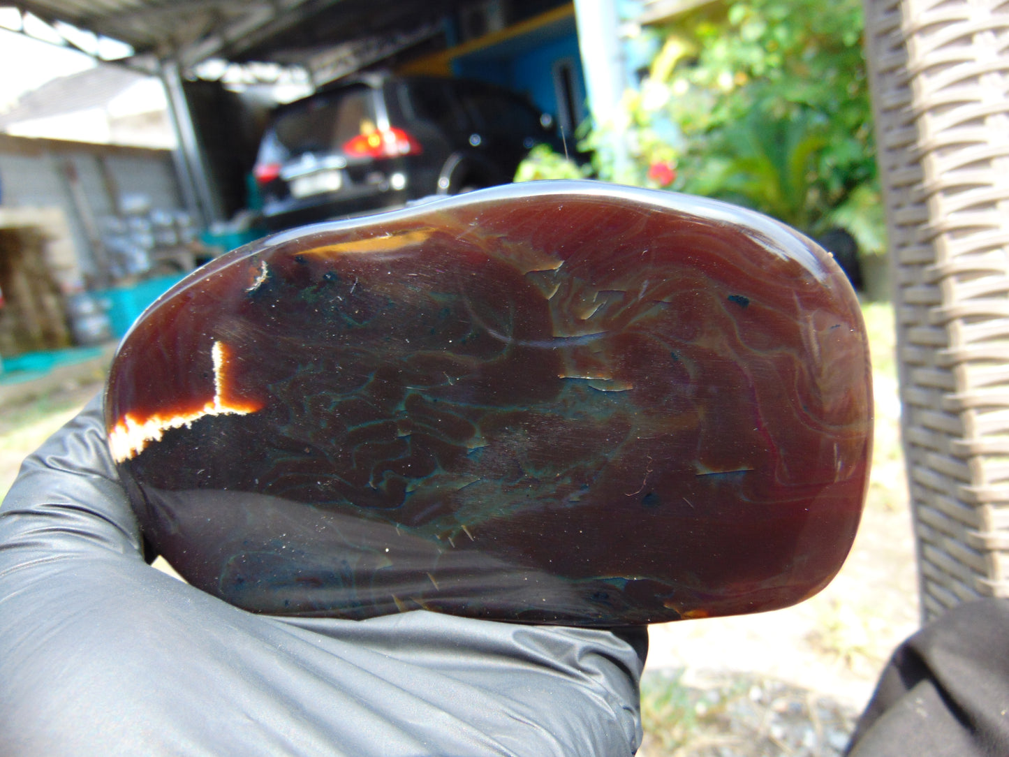 138 gram Slab polished Indonesian Sumatra Cherry Red Amber for Healing 25N159