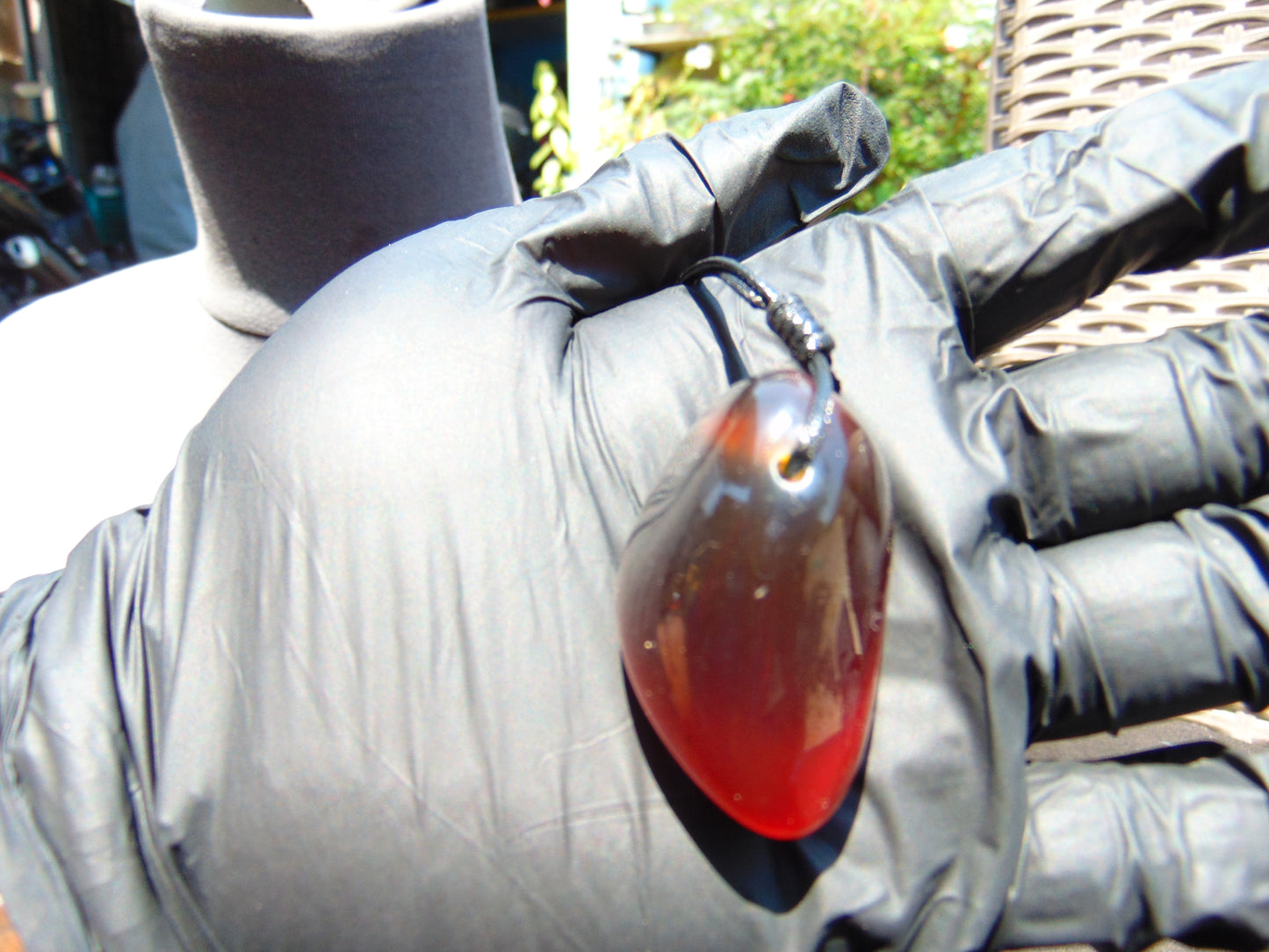 17 gr Pendant Indonesian Crystal Red Amber for Healing RB35