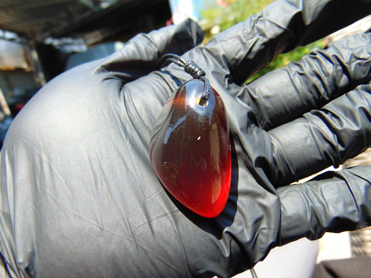 17 gr Pendant Indonesian Crystal Red Amber for Healing RB35