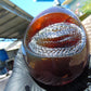 593 gr 4.9x3.9" snake carving on the Amber egg  Indonesian Mushroom Inclusion Purple Blue Amber AJ772