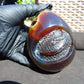 593 gr 4.9x3.9" snake carving on the Amber egg  Indonesian Mushroom Inclusion Purple Blue Amber AJ772