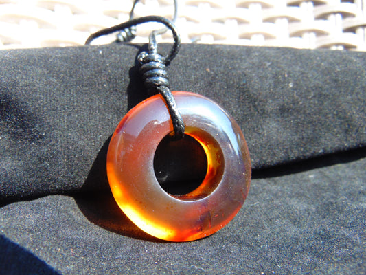 12 gr Donut Pendant Indonesian Blue Amber for Healing 26A198