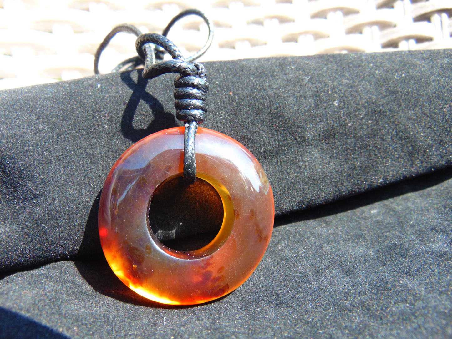 12 gr Donut Pendant Indonesian Blue Amber for Healing 26A198