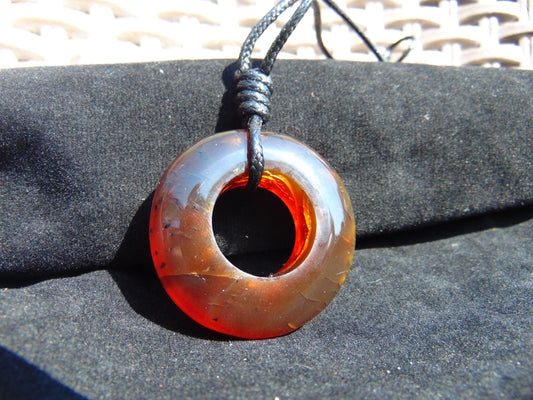 11 gr Donut Pendant Indonesian Crsytal Amber for Healing 26A193