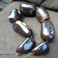 585 gr Big beads Necklace Indonesian dark red blue Amber for Healing NEC216