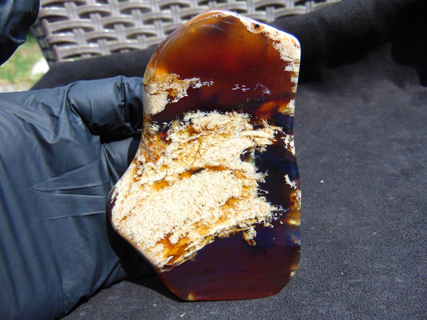84 gram Slab polish Indonesian Sumatra White Honey Yellow Amber for Healing 25Y129