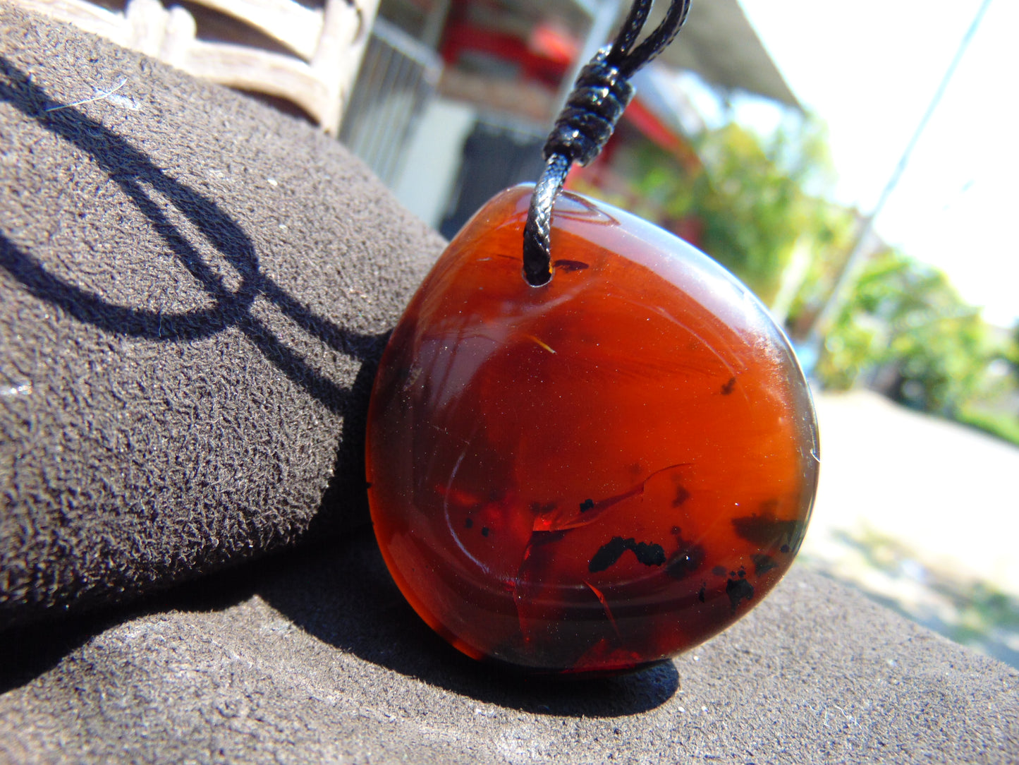 20 gr Pendant Indonesian Inclusion Cyratal Red Amber for Healing PDY536