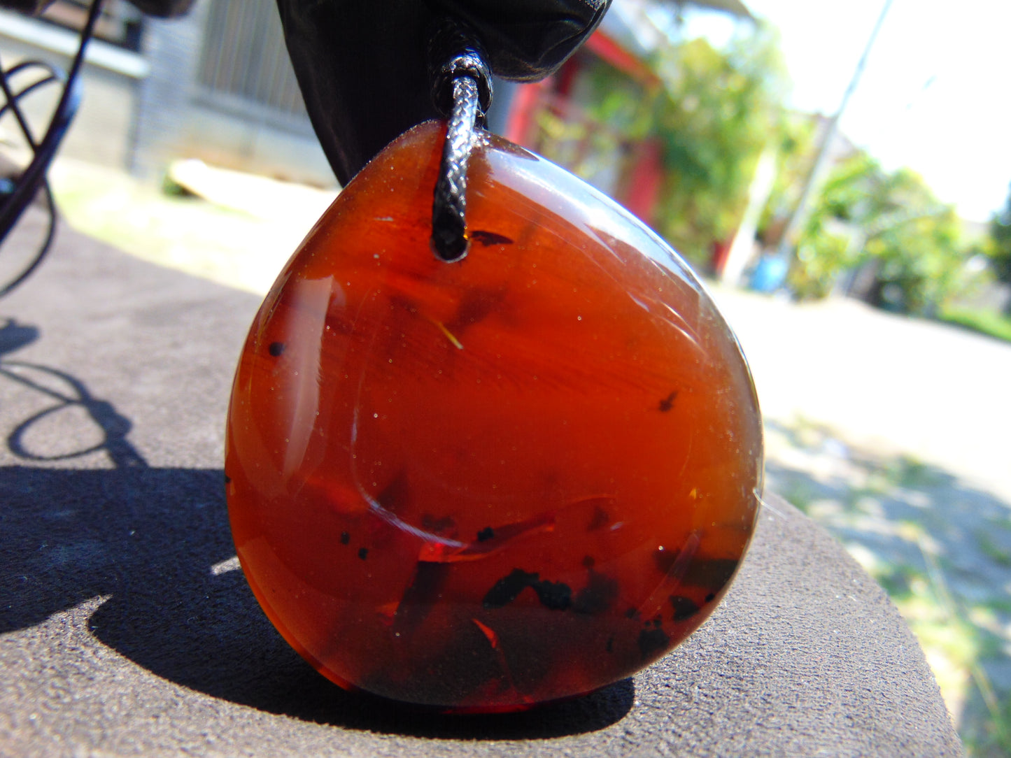 20 gr Pendant Indonesian Inclusion Cyratal Red Amber for Healing PDY536