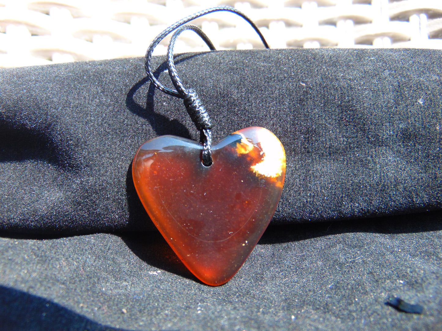 4 gr Heart Pendant Indonesian Red  Amber for Healing 25N240